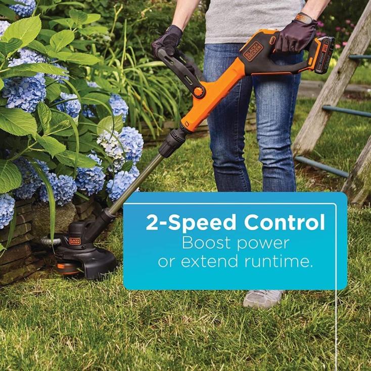 BLACK+DECKER N20D478Aparador/aparador de cordas máximo de 20 V de 12 polegadas ar livre