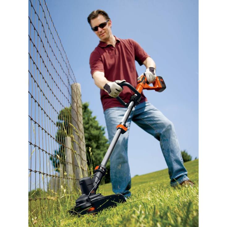 BLACK+DECKER N20D48740 V máx. 13 pol. Aparador/aparador de cordas sem fio 2 em 1 com kit powercommand ar livre
