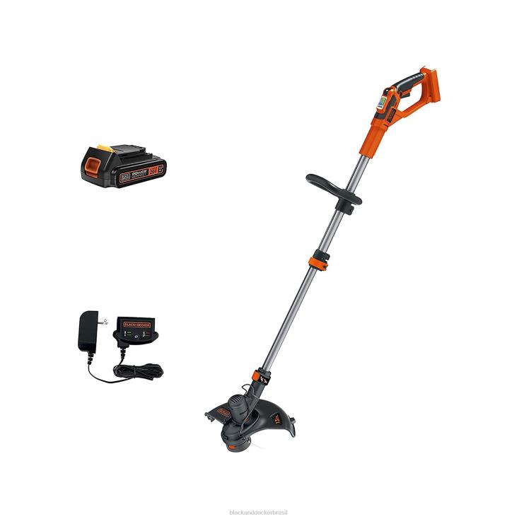 BLACK+DECKER N20D48740 V máx. 13 pol. Aparador/aparador de cordas sem fio 2 em 1 com kit powercommand ar livre