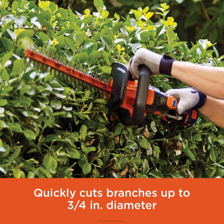 BLACK+DECKER N20D514Cortador de sebes Powercut de 20 V no máximo de lítio de 22 pol. ar livre