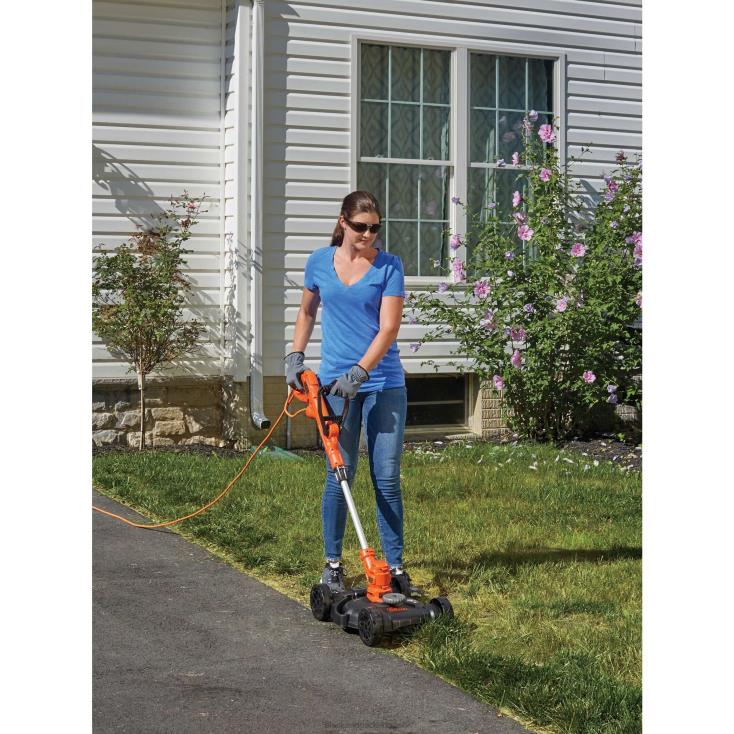 BLACK+DECKER N20D415Cortador de grama elétrico, aparador de cordas, 3 em 1, com fio ar livre