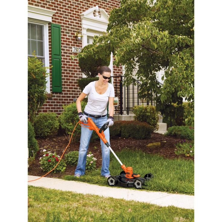 BLACK+DECKER N20D416Aparador/cortador de cordas e cortador de grama 3 em 1 com fio de 6,5 A e 12 polegadas ar livre