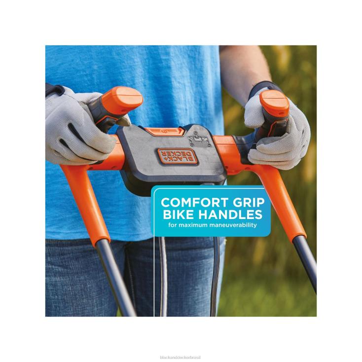 BLACK+DECKER N20D418cortador de grama elétrico com cabo de bicicleta com fio de 15 polegadas e 10 A ar livre