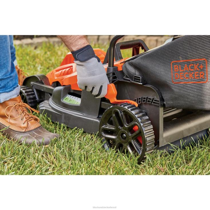 BLACK+DECKER N20D418cortador de grama elétrico com cabo de bicicleta com fio de 15 polegadas e 10 A ar livre