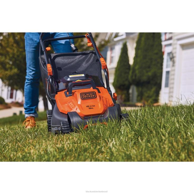 BLACK+DECKER N20D427cortador de grama elétrico de 10 amperes com fio de 15 polegadas ar livre