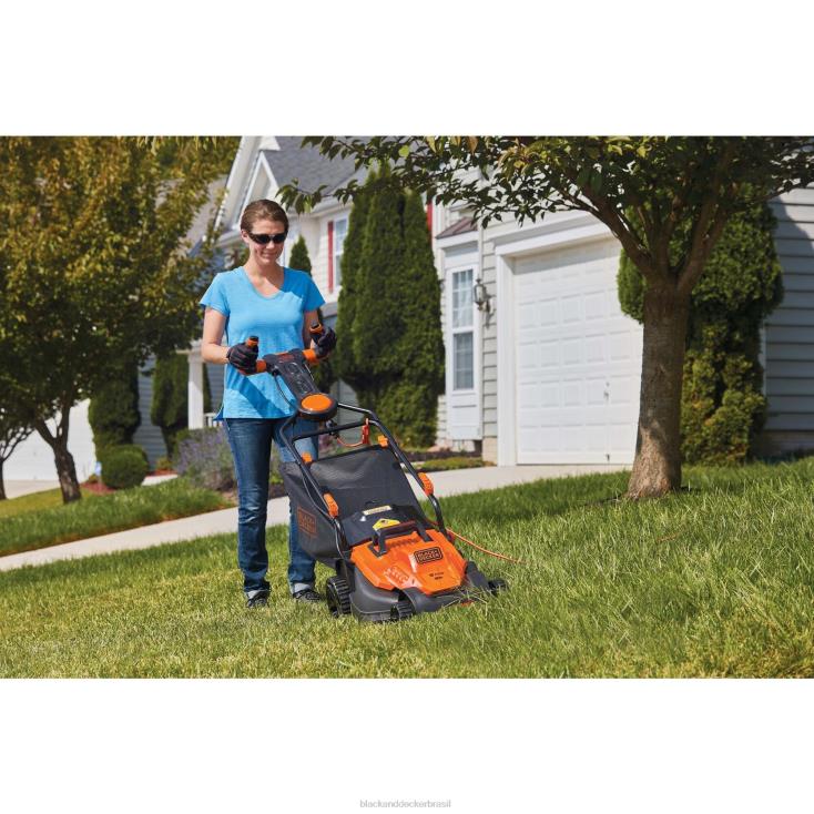BLACK+DECKER N20D427cortador de grama elétrico de 10 amperes com fio de 15 polegadas ar livre