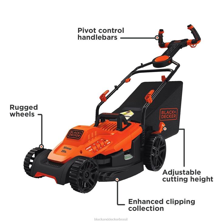 BLACK+DECKER N20D427cortador de grama elétrico de 10 amperes com fio de 15 polegadas ar livre