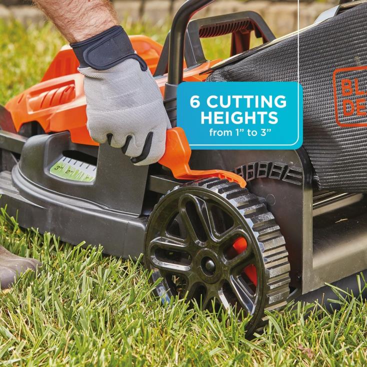 BLACK+DECKER N20D427cortador de grama elétrico de 10 amperes com fio de 15 polegadas ar livre