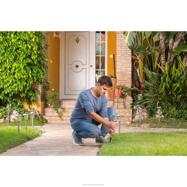 BLACK+DECKER N20D457iluminação solar externa - pacote com 8 ar livre