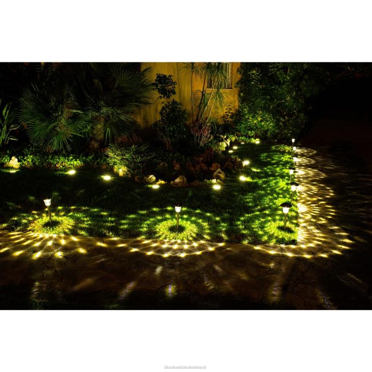 BLACK+DECKER N20D457iluminação solar externa - pacote com 8 ar livre