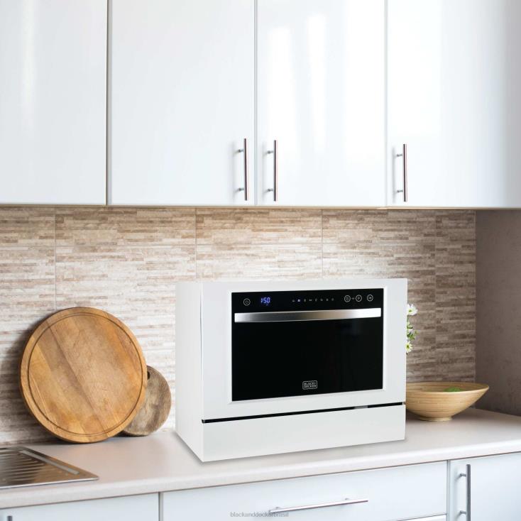 BLACK+DECKER N20D461Máquina de lavar louça compacta de bancada com 6 talheres ar livre