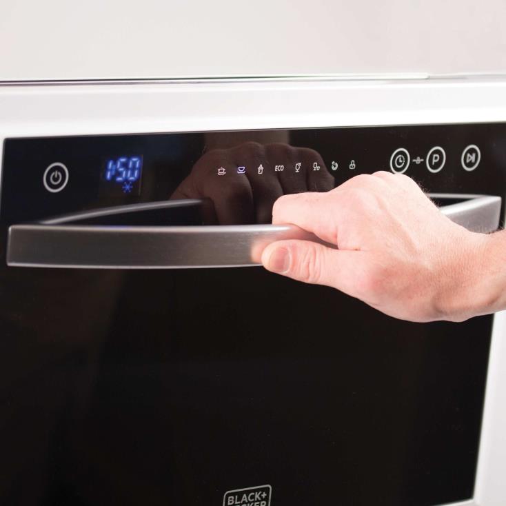 BLACK+DECKER N20D461Máquina de lavar louça compacta de bancada com 6 talheres ar livre