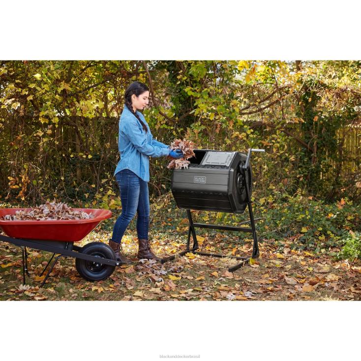 BLACK+DECKER N20D410compostor de câmara dupla de 40 galões ar livre