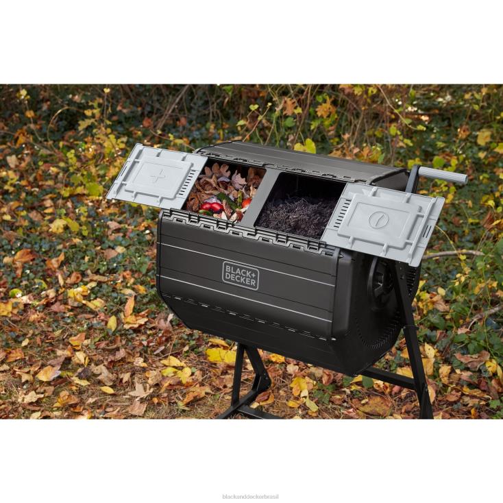 BLACK+DECKER N20D410compostor de câmara dupla de 40 galões ar livre