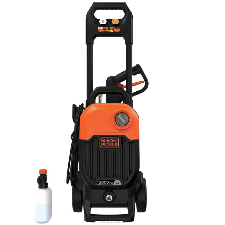 BLACK+DECKER N20D473Lavadora de alta pressão de 2.000 libras por polegada quadrada e 1,2 gpm ar livre