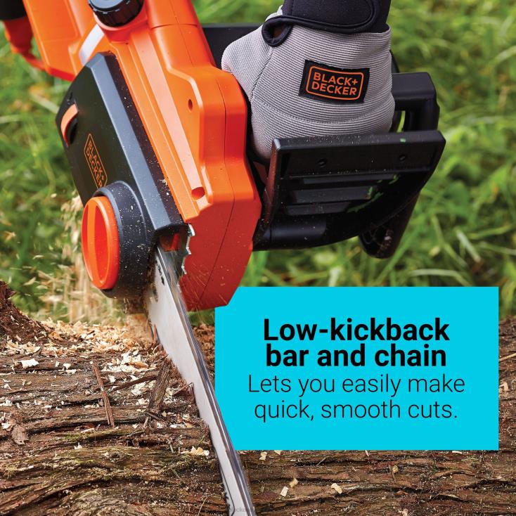 BLACK+DECKER N20D393motosserra elétrica de 16 polegadas e 12 amperes ar livre