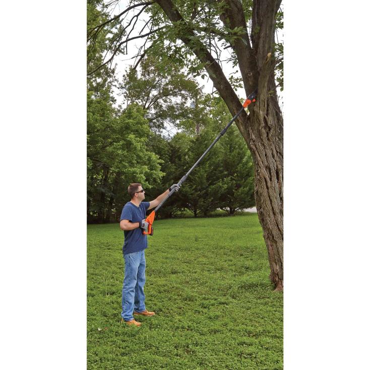 BLACK+DECKER N20D395Serra de mastro máxima de 20 V sem fio de 8 polegadas ar livre