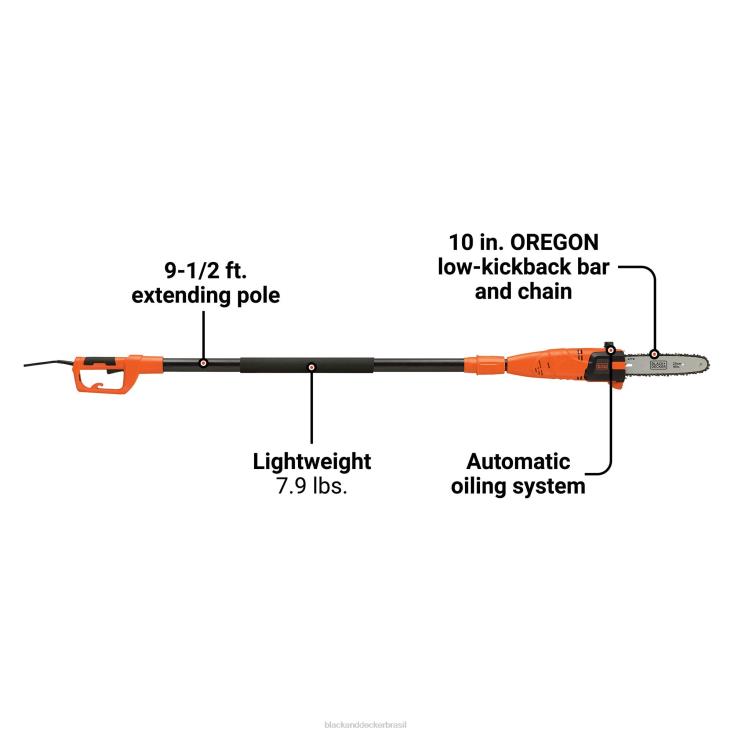 BLACK+DECKER N20D398Serra de poste de 6,5 A e 9-1/2 pés ar livre