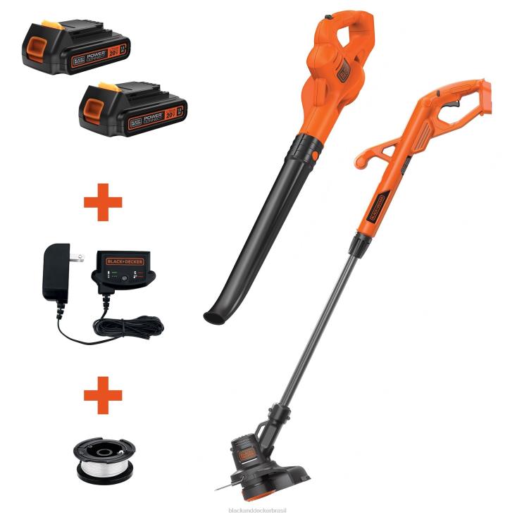 BLACK+DECKER N20D43520v max powerconnect 10 pol. Kit combinado de aparador de cordas sem fio 2 em 1/varredor de biseladora ar livre