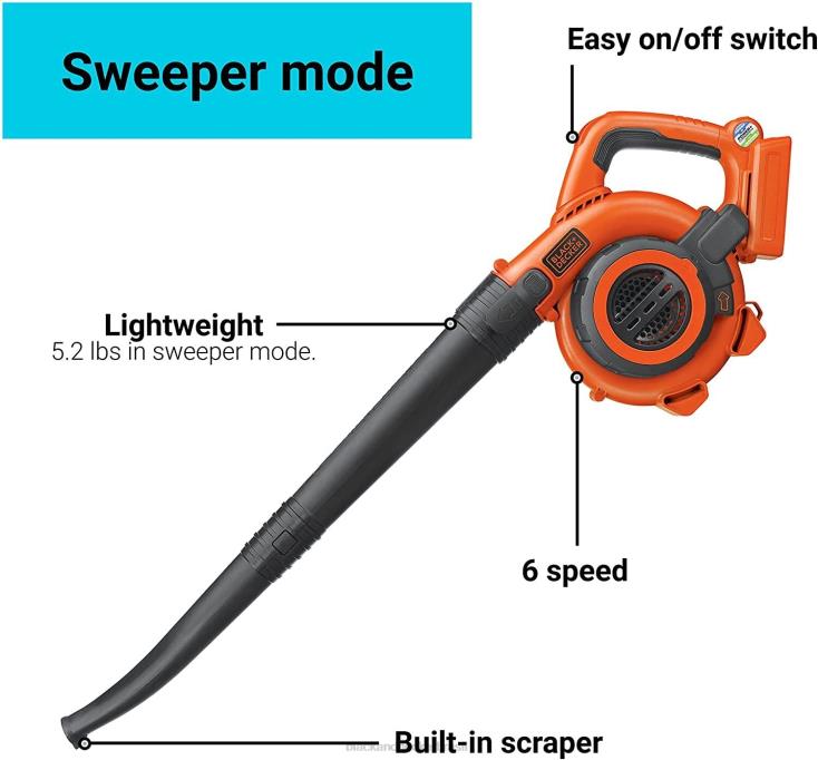 BLACK+DECKER N20D436varredora e aspirador sem fio powercommand 2 em 1 somente ferramenta máxima de 36 V ar livre