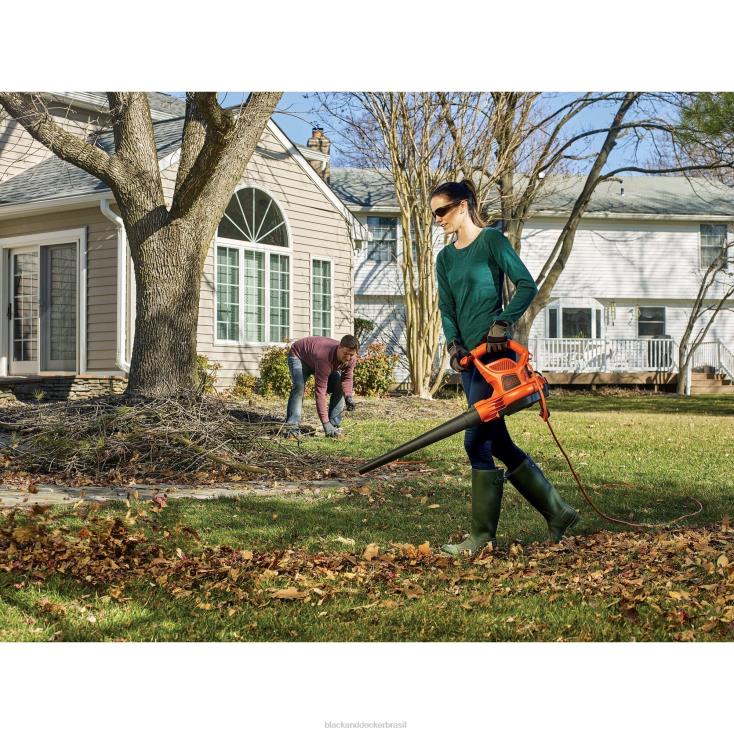 BLACK+DECKER N20D442Triturador elétrico a vácuo de folhas com soprador de folhas 3 em 1 ar livre