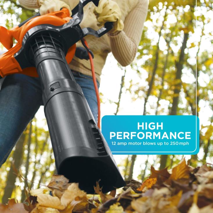 BLACK+DECKER N20D448soprador de folhas e aspirador de folhas 3 em 1 12 A 250 mph 400 cfm ar livre