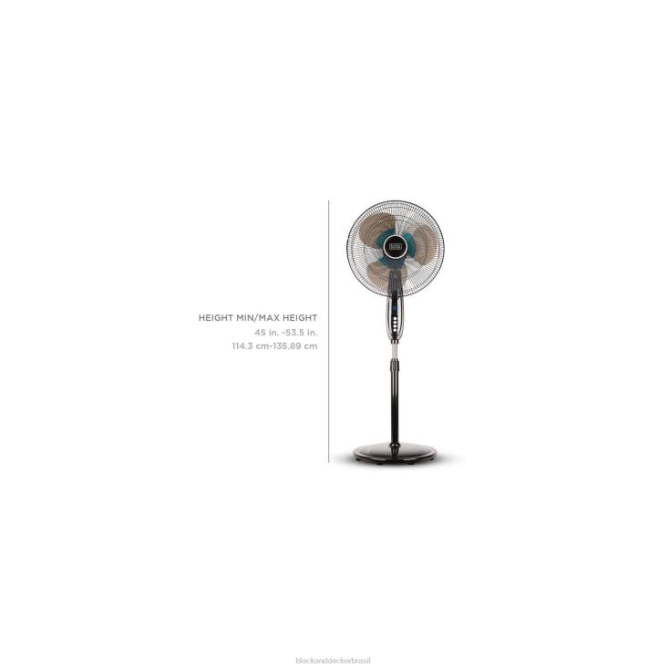 BLACK+DECKER N20D220Ventilador de suporte de lâmina dupla de 16 pol. com controle remoto casa e estilo de vida