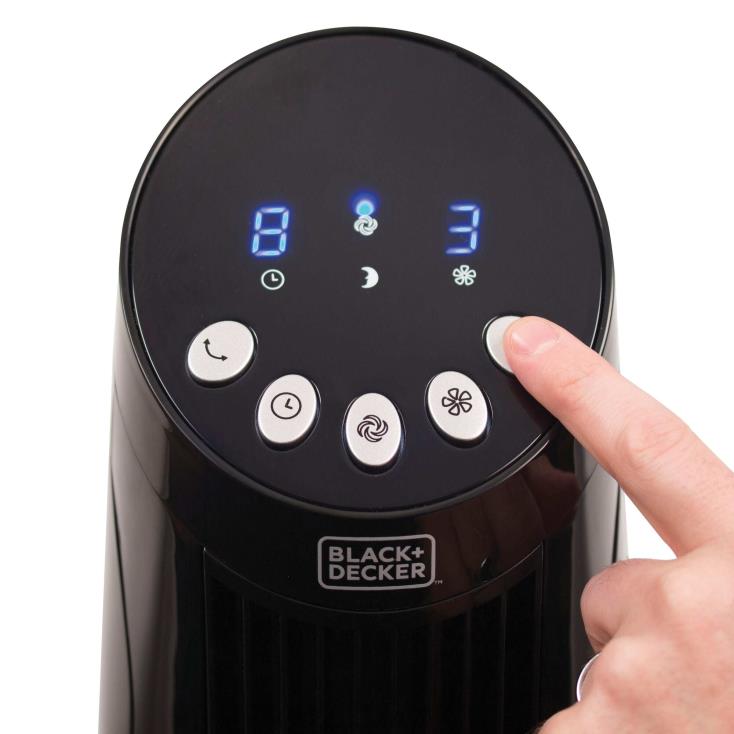 BLACK+DECKER N20D221Ventilador de torre digital de 36" com controle remoto casa e estilo de vida
