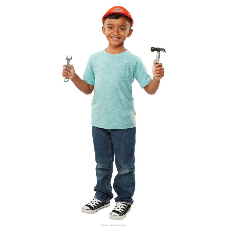 BLACK+DECKER N20D246júnior 12 unid. conjunto de roupas de carpinteiro com ferramentas de brinquedo casa e estilo de vida