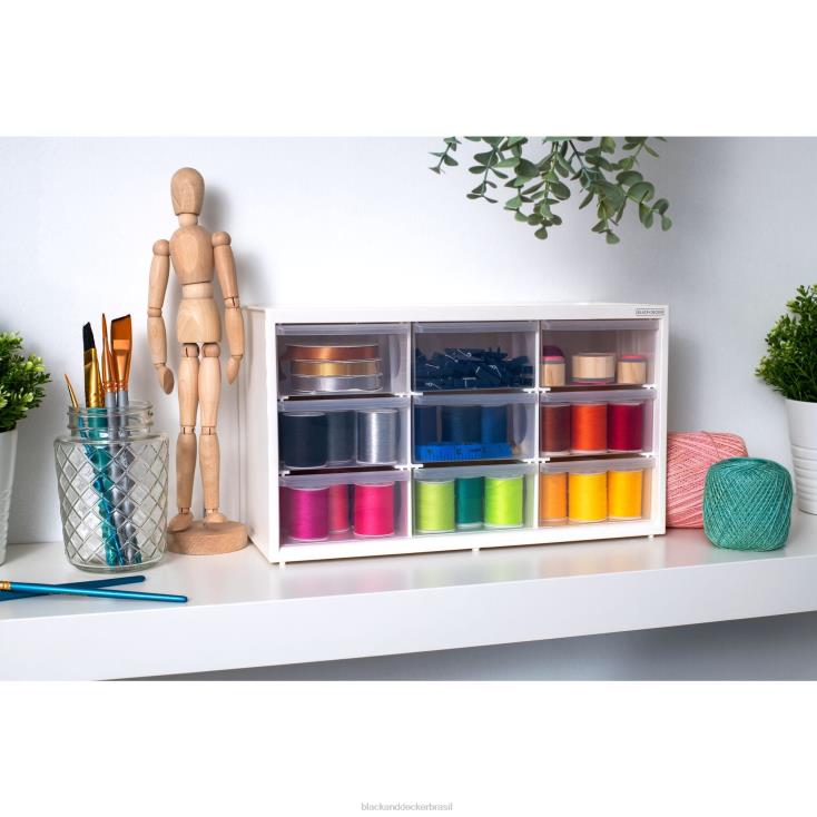 BLACK+DECKER N20D123organizador de armazenamento grande sistema de armazenamento modular com 9 gavetas casa e estilo de vida