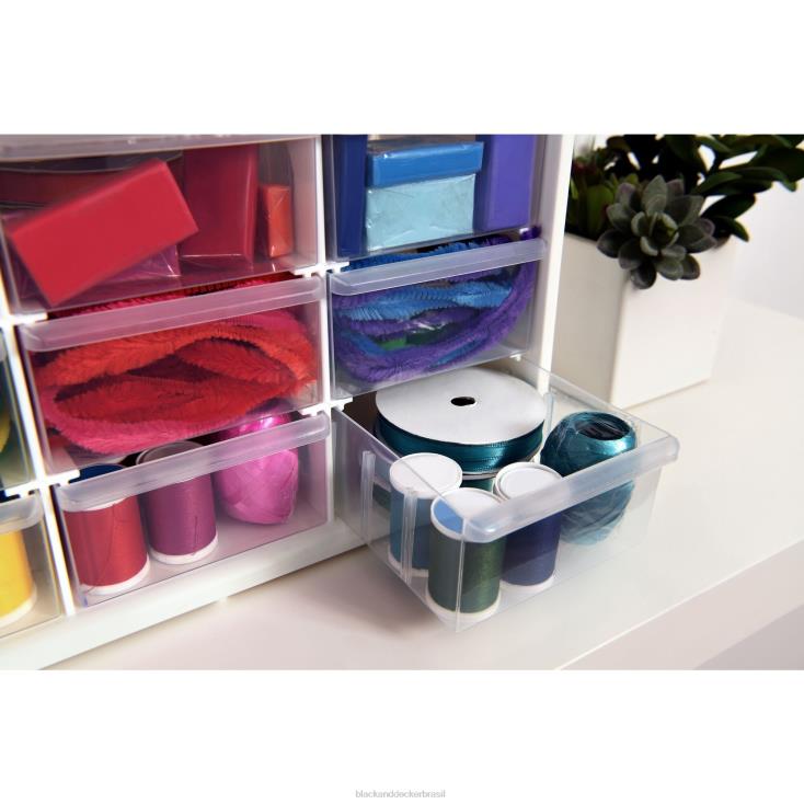 BLACK+DECKER N20D123organizador de armazenamento grande sistema de armazenamento modular com 9 gavetas casa e estilo de vida