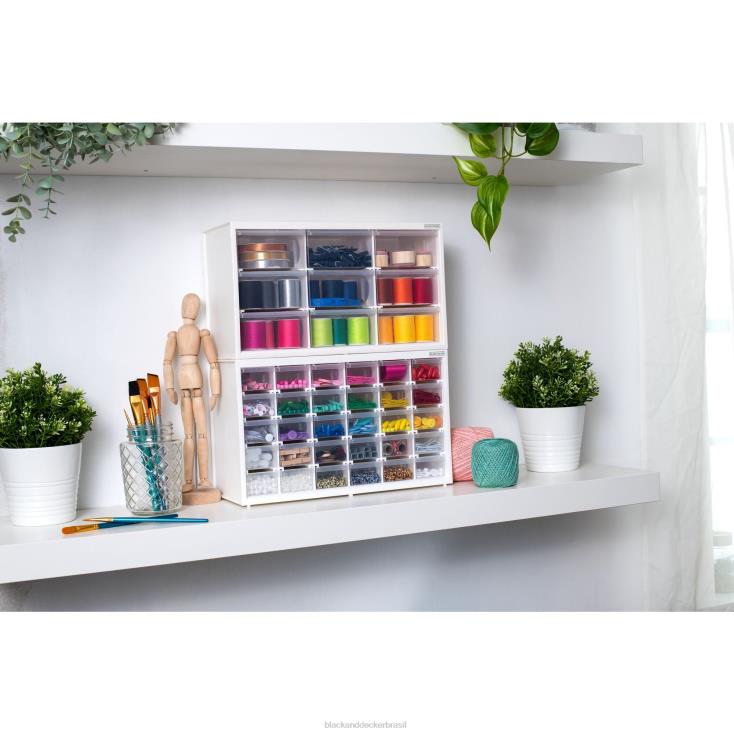 BLACK+DECKER N20D124organizador de armazenamento pequeno sistema de armazenamento modular com 30 gavetas facilmente empilhável casa e estilo de vida
