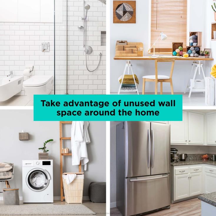 BLACK+DECKER N20D126prateleira branca suspensa/sistema de rack magnético com porta casa e estilo de vida
