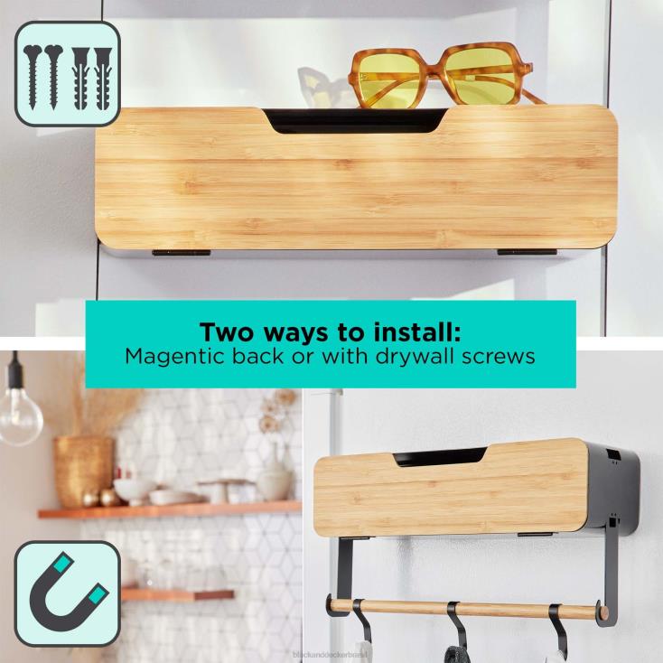 BLACK+DECKER N20D127sistema de rack suspenso/magnético - prateleira com porta c/suportes (t) casa e estilo de vida