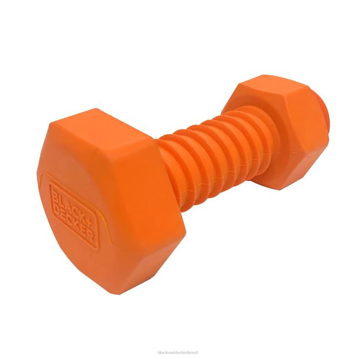 BLACK+DECKER N20D237brinquedo de mastigar de borracha dura para cães com barulho de osso de parafuso 5 em laranja casa e estilo de vida