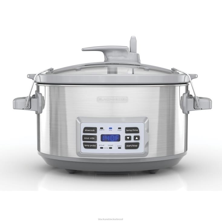 BLACK+DECKER N20D339Fogão lento digital de 7 quartos com sonda de temperatura sous-vide de precisão cozinha