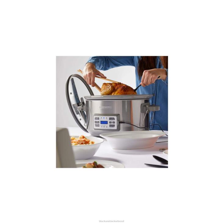 BLACK+DECKER N20D339Fogão lento digital de 7 quartos com sonda de temperatura sous-vide de precisão cozinha
