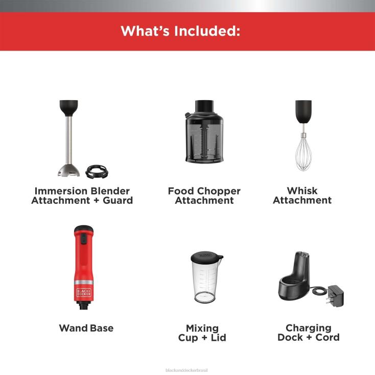 BLACK+DECKER N20D259varinha de cozinha 3 kit sem armazenamento vermelho cozinha