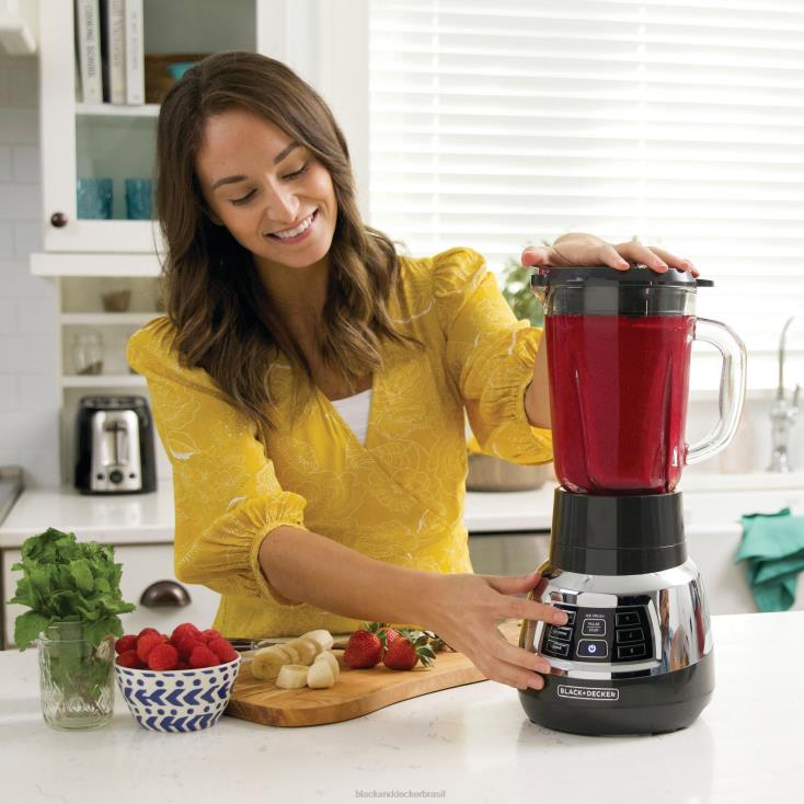 BLACK+DECKER N20D283liquidificador silencioso com jarra de vidro ciclone cozinha