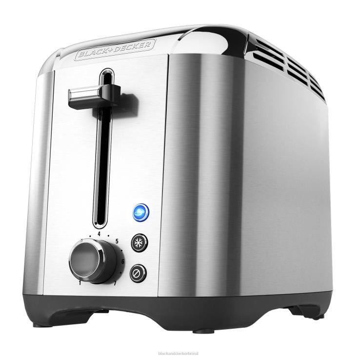 BLACK+DECKER N20D349torrada rápida torradeira de 2 fatias em aço inoxidável cozinha