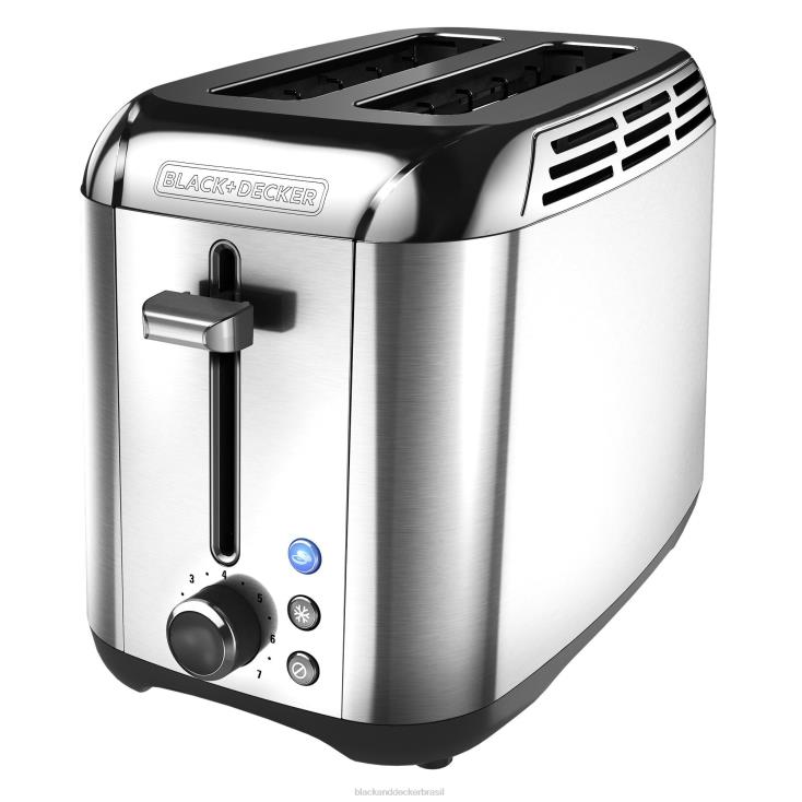 BLACK+DECKER N20D349torrada rápida torradeira de 2 fatias em aço inoxidável cozinha