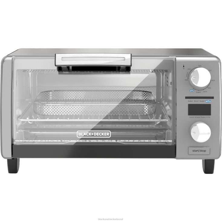 BLACK+DECKER N20D381Crisp'n Bake Air Fry Torradeira digital de 4 fatias cozinha