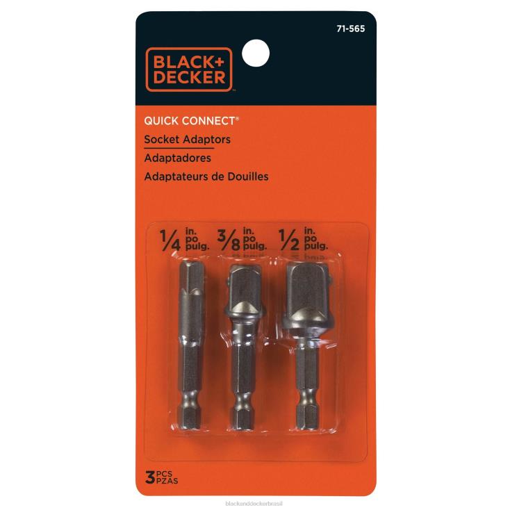 BLACK+DECKER N20D758conjunto de adaptadores de tomada de 3 peças ferramentas