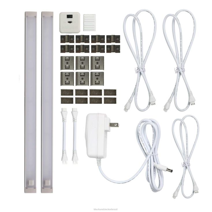 BLACK+DECKER N20D707Kit de iluminação LED de 2 barras sob o gabinete luz natural 12