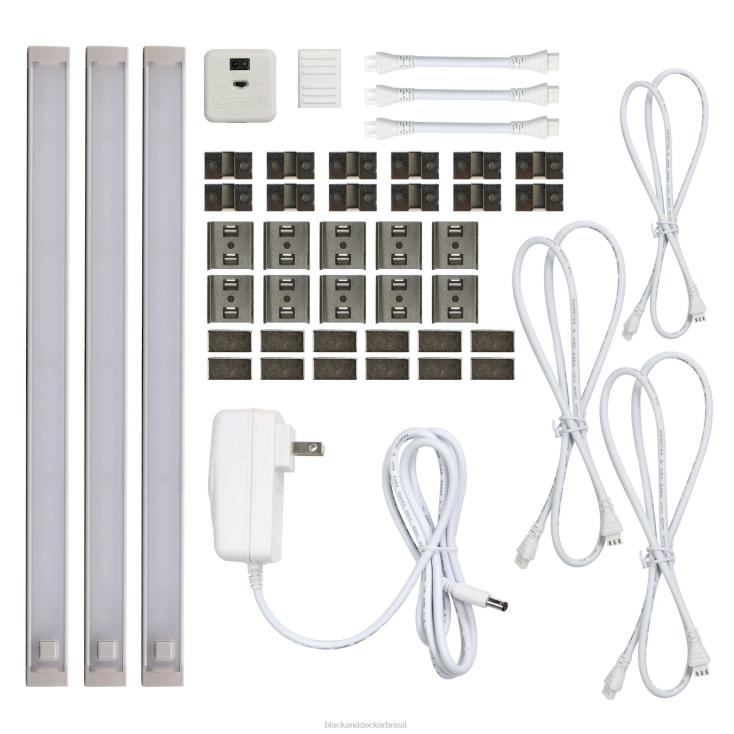 BLACK+DECKER N20D708Kit de iluminação LED de 3 barras sob o gabinete luz natural 12