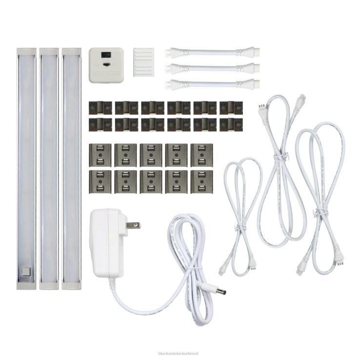 BLACK+DECKER N20D710Kit de iluminação LED de 3 barras sob o gabinete branco quente 9