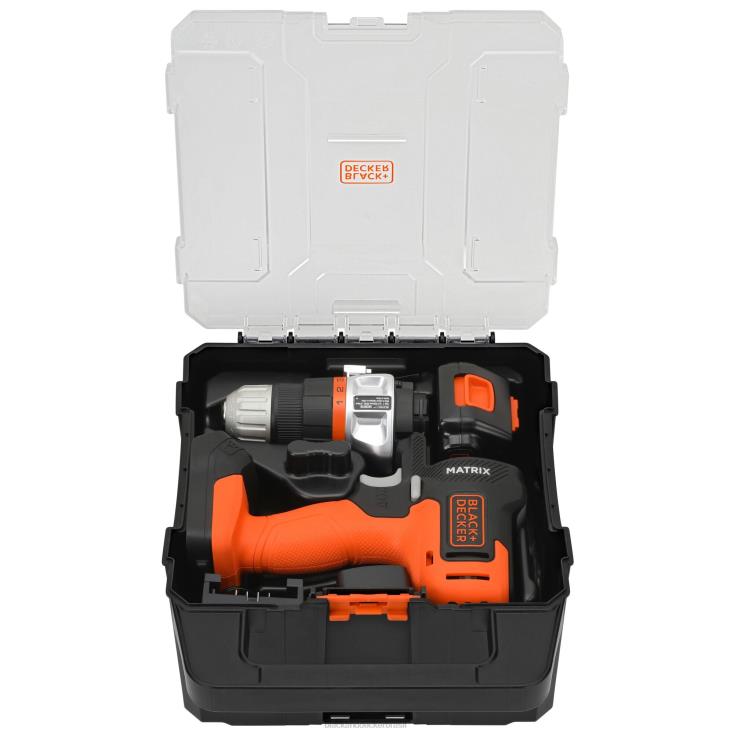 BLACK+DECKER N20D524O kit de broca Matrix 20 V Max inclui estojo de armazenamento de acessórios para serra tico-tico, bateria e carregador ferramentas