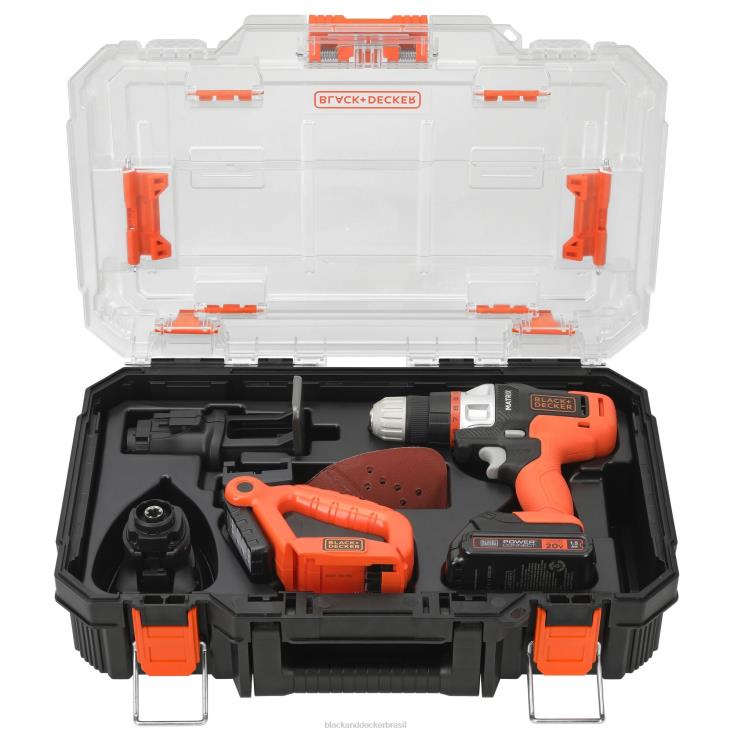BLACK+DECKER N20D526Matrix 20v max kit combinado de 4 ferramentas sem fio com armazenamento ferramentas