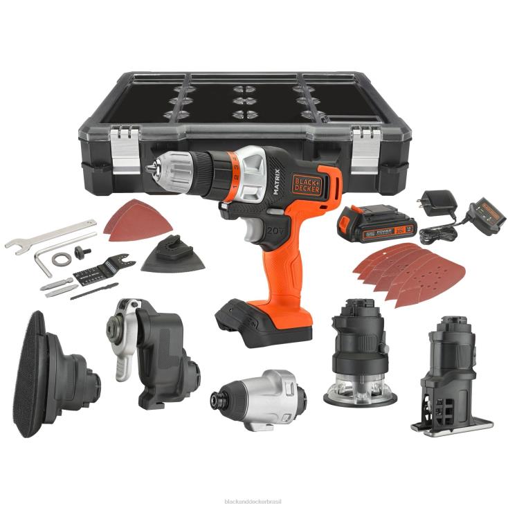 BLACK+DECKER N20D527Kit combinado de ferramentas elétricas de furadeira de matriz máxima de 20v, conjunto de 6 ferramentas sem fio ferramentas