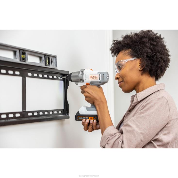 BLACK+DECKER N20D528Kit combinado sem fio de matriz máxima de 20 V com 6 ferramentas branco e laranja ferramentas